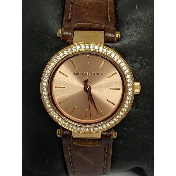 Michael Kors Darci MK2353 Women's Brown Leather Analog Dial Quartz Watch UC510 - Picture 2 of 12